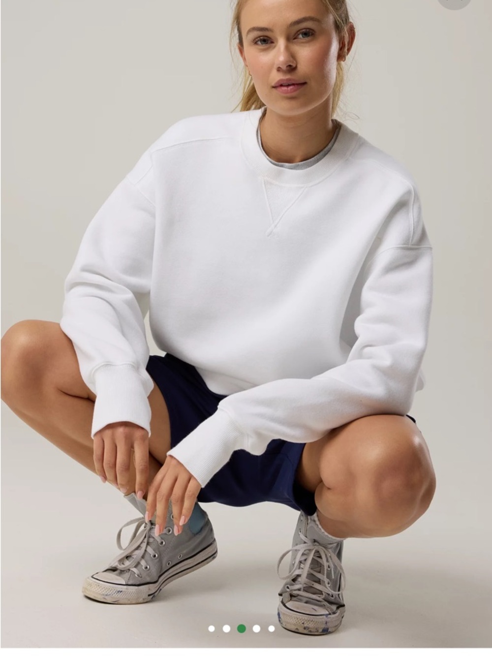 OFFLINE By Aerie Cloud Fleece Oversized Crewneck Sweatshirt White XXS